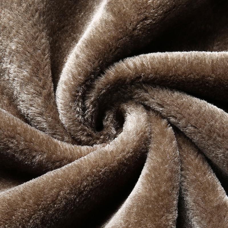 Men's Autumn And Winter Warm Fleece Jacket Casual Outdoor Coat Plain Beige Tops