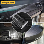 20" x 10FT / 50CM*300CM Gloss Carbon Fiber Car Wrap Vinyl Bubble Free Air Release Adhesive Car Wrap Film Roll Automotive DIY Decals With Installation Tools