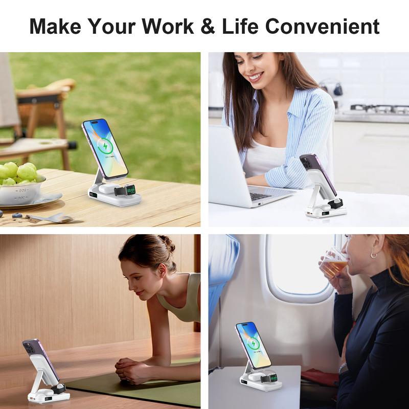 ⌚🎧3-in-1 Foldable Wireless Power Bank📱