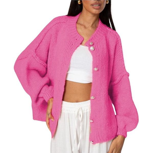 🧶Women's Oversized Knit Cardigan - Lightweight Button Up