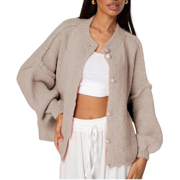 🧶Women's Oversized Knit Cardigan - Lightweight Button Up