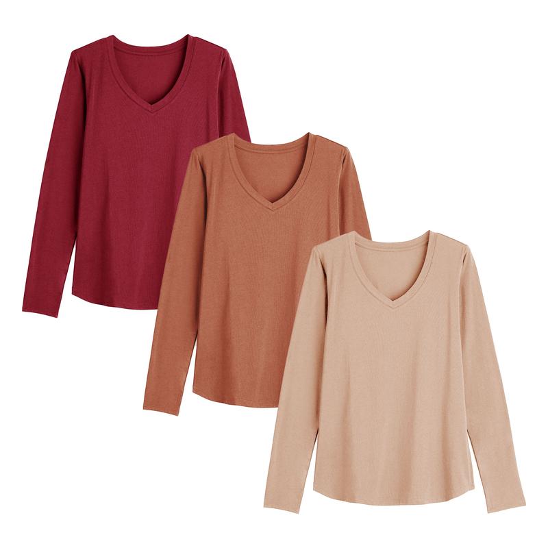 🍂 Women’s 3-Pack Long Sleeve Casual Fall Tops