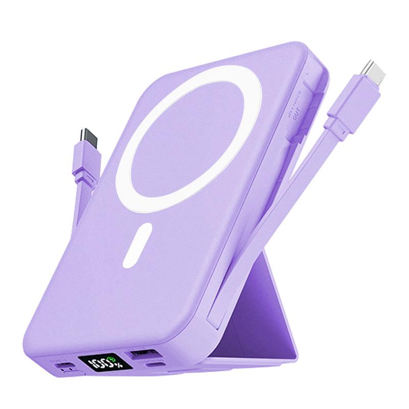 Magnetic Wireless Power Bank 10000mAh 22.5W PD Fast Charging phone holder LED Display Portable Charger with Stand