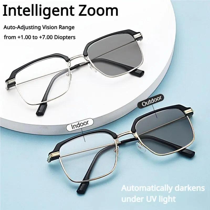 👓 Frameless Smart Zoom Reading Glasses - Blue Light Filter