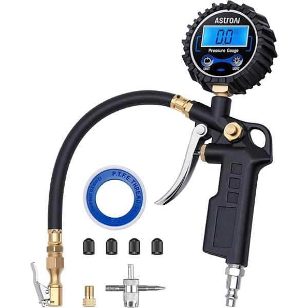 🚗 250 PSI Digital Tire Gauge: Inflate & Measure🛞