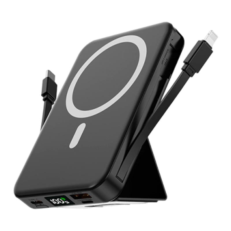 Magnetic Wireless Power Bank 10000mAh 22.5W PD Fast Charging phone holder LED Display Portable Charger with Stand