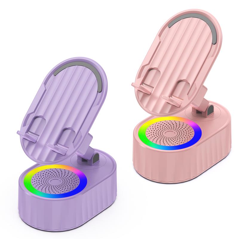 5in1 Wireless Speaker Cell Phone Stand with Bluetooth/Induction Audio & Atmosphere Light/Power Bank